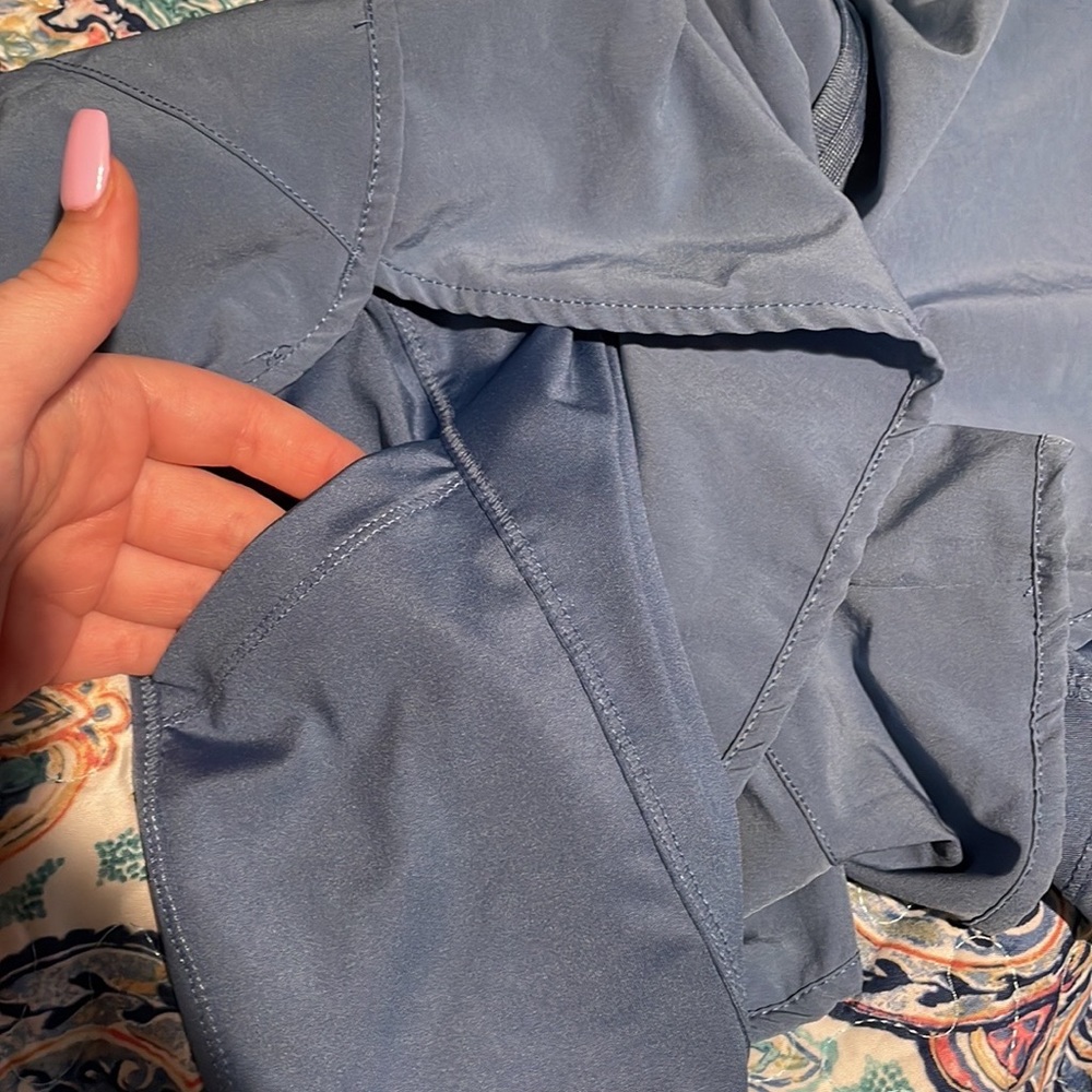 Blue running shorts